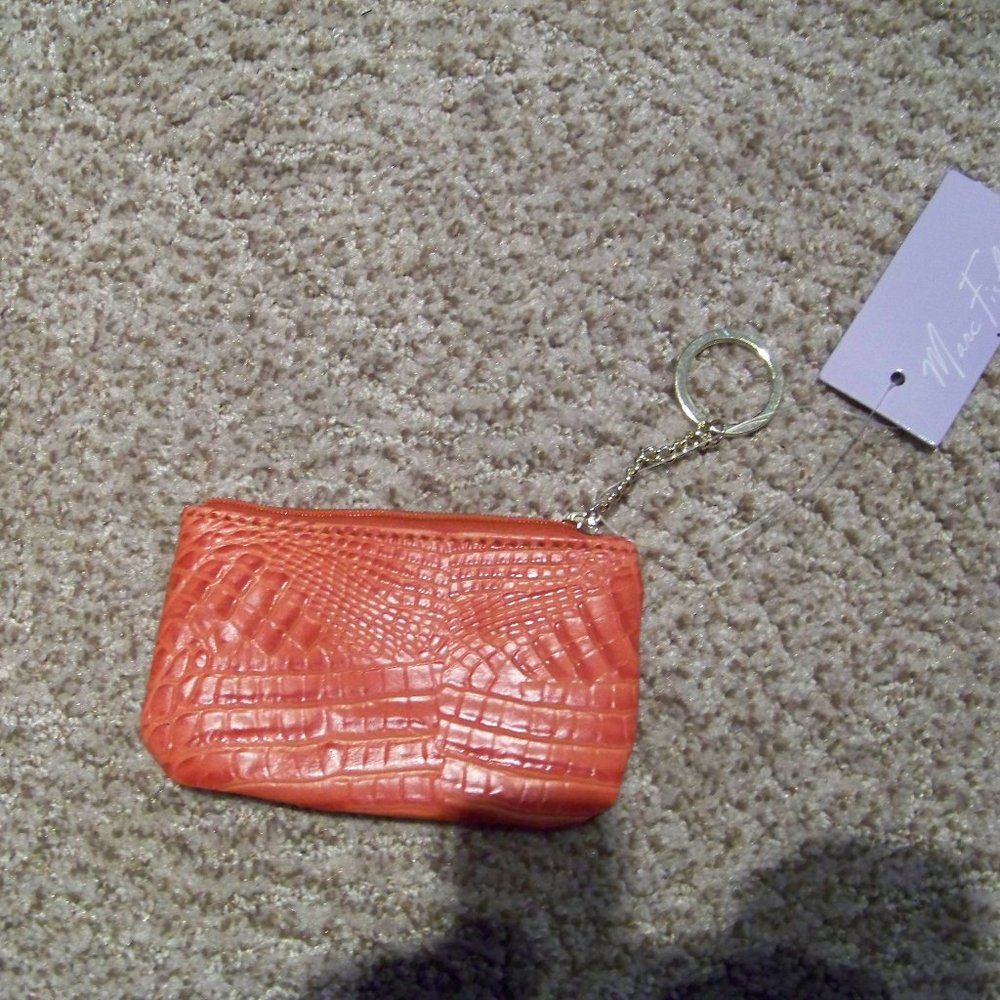 Women's Marc Fisher Coin Purse/Key Fob - Orange Reptile Print